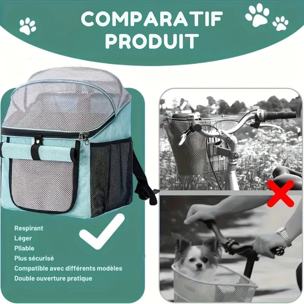 Sac vélo arrière pliable pour Chiens et Chats