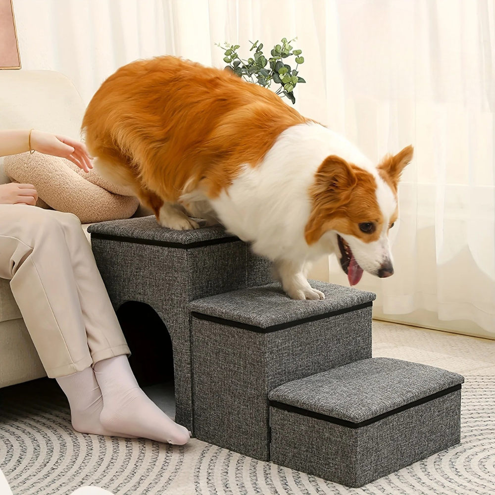 Escalier de Rangement pour Animaux 3 en 1