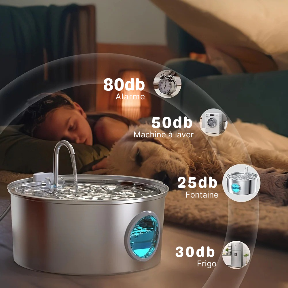 Fontaine inox grande capacité 7L pour Chien