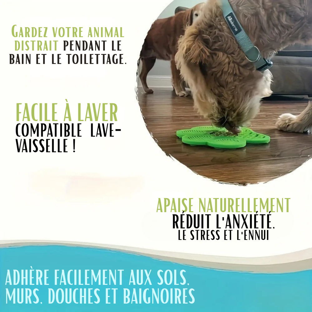 Tapis à Lécher en Forme de Patte Silicone Antidérapant pour Chien