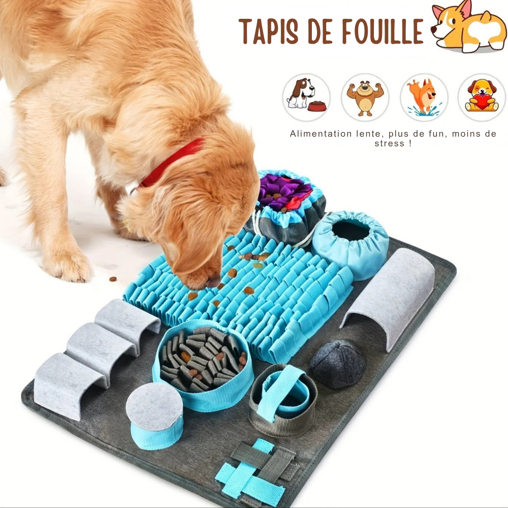 Tapis de Fouille Interactif Multifonction pour Chien – Antidérapant et Lavable