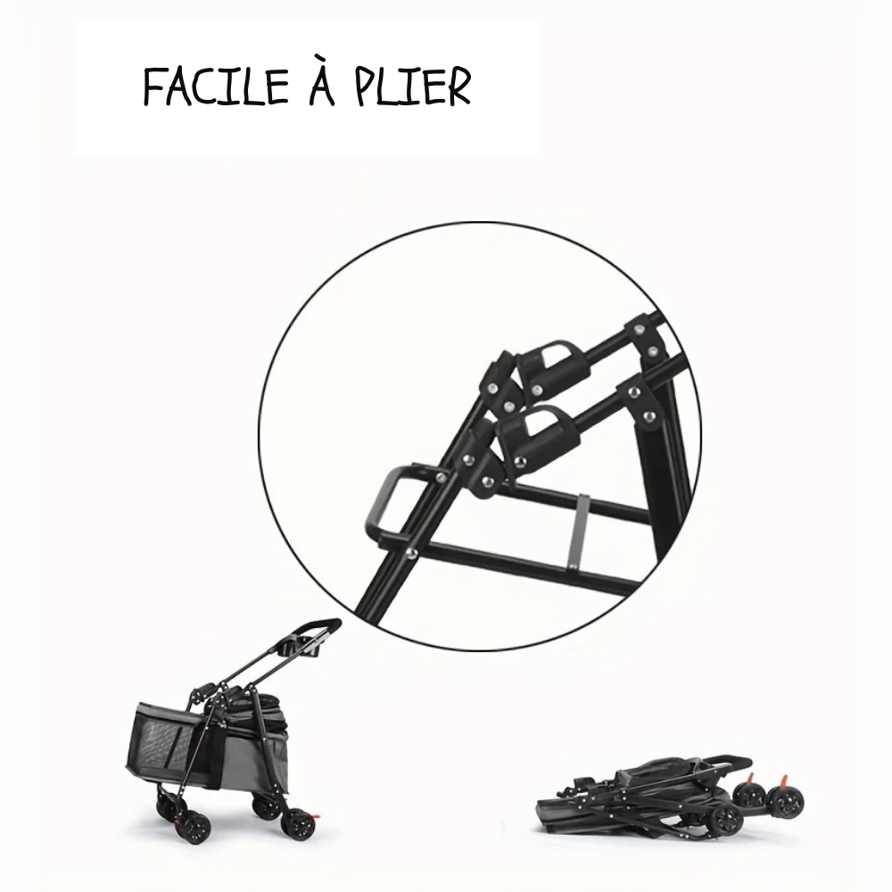Poussette Convertible Premium pour Chats et Petits Chiens