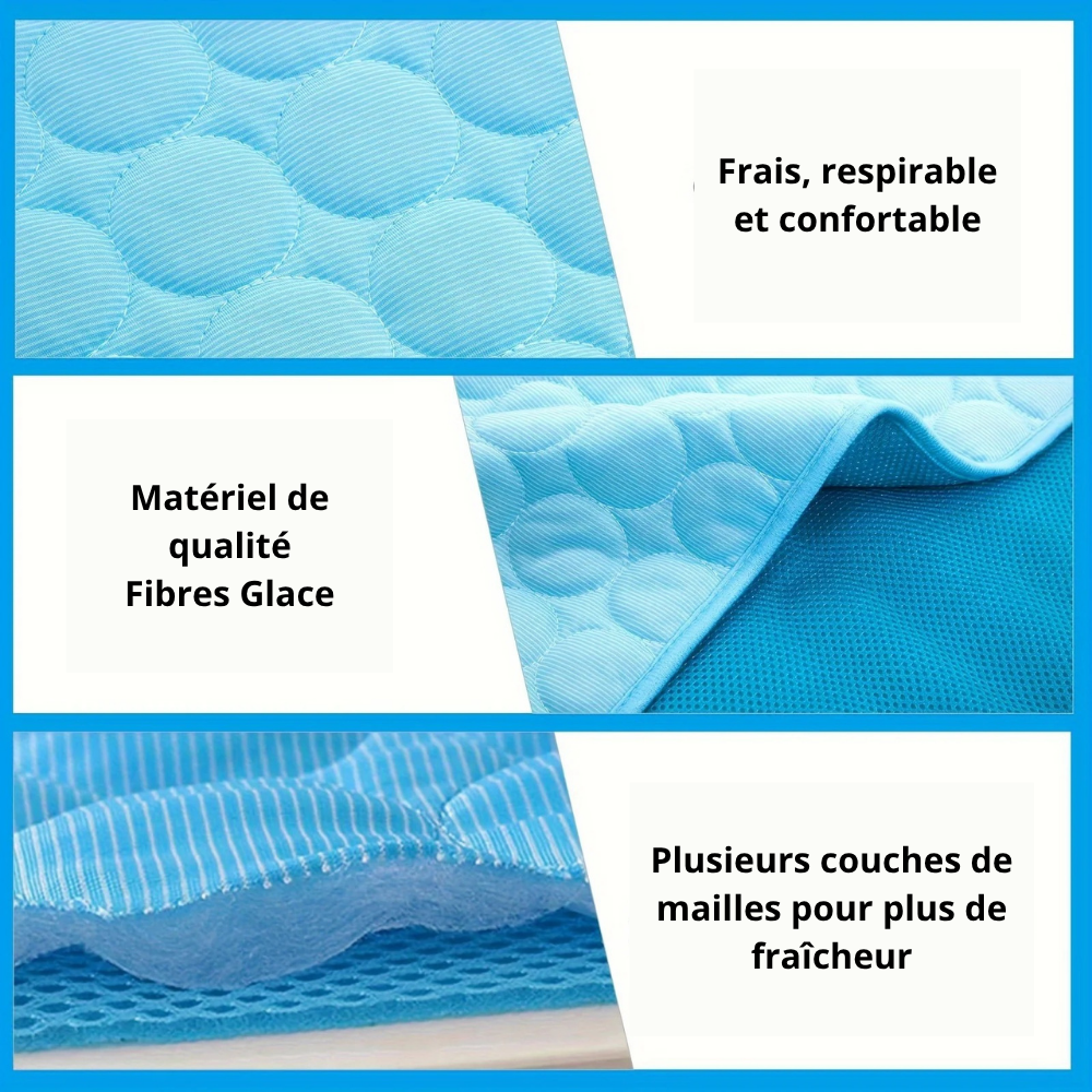 Tapis Rafraîchissant Extra-Large pour Chien – Ice Pad Respirant pour Été
