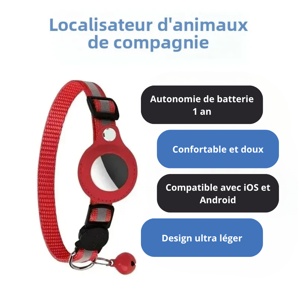 Collier GPS Étanche Anti-Perte pour Chats