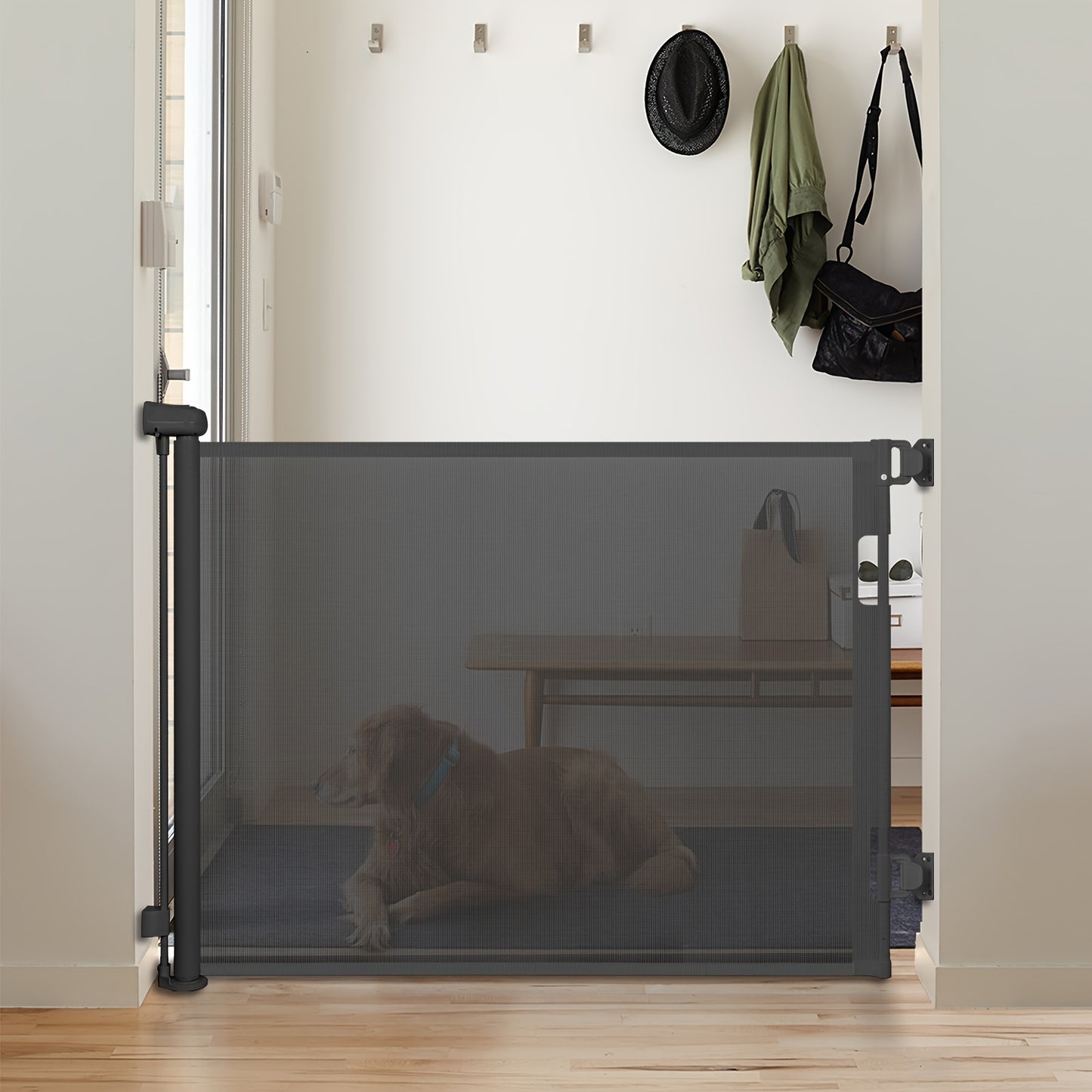 Barrière de Sécurité Rétractable pour Animaux – Maille PVC