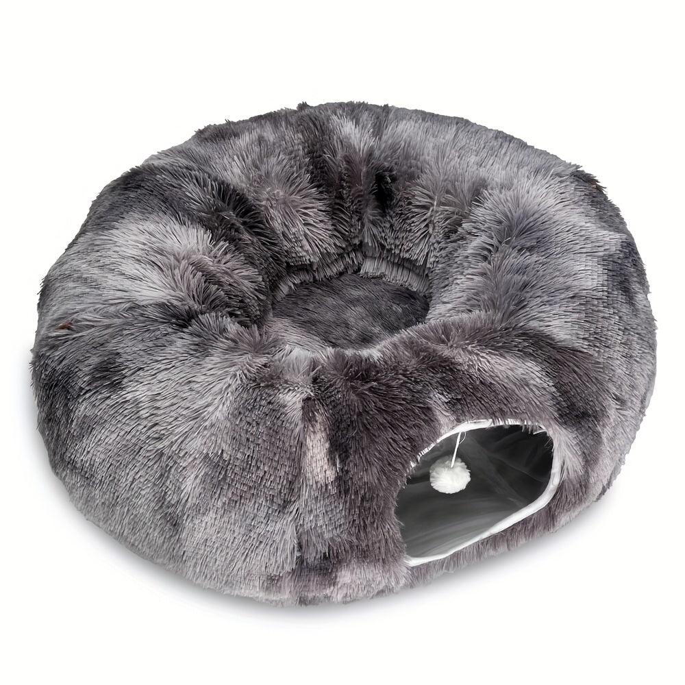 Tunnel et Panier Douillet pour Chats en Peluche