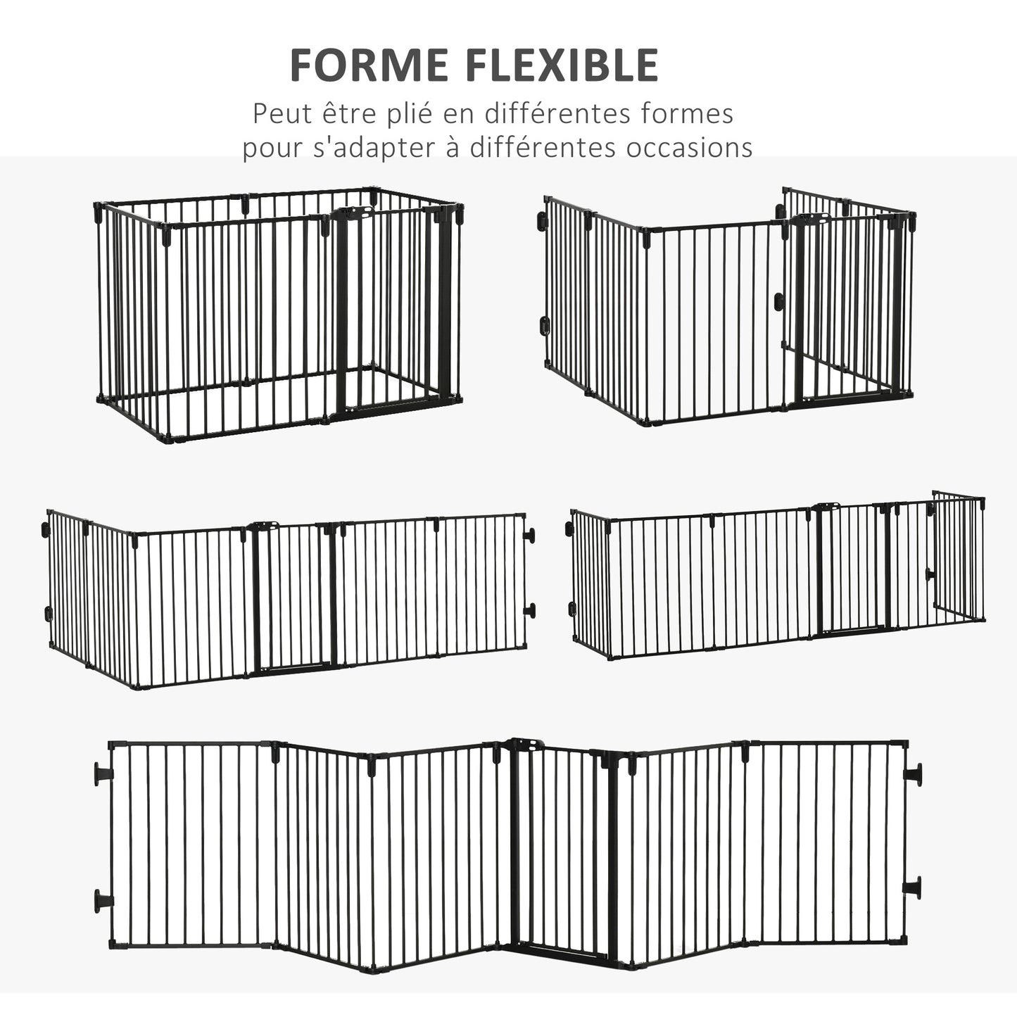 Parc Modulable Sécurisé 6 Panneaux pour Chiens
