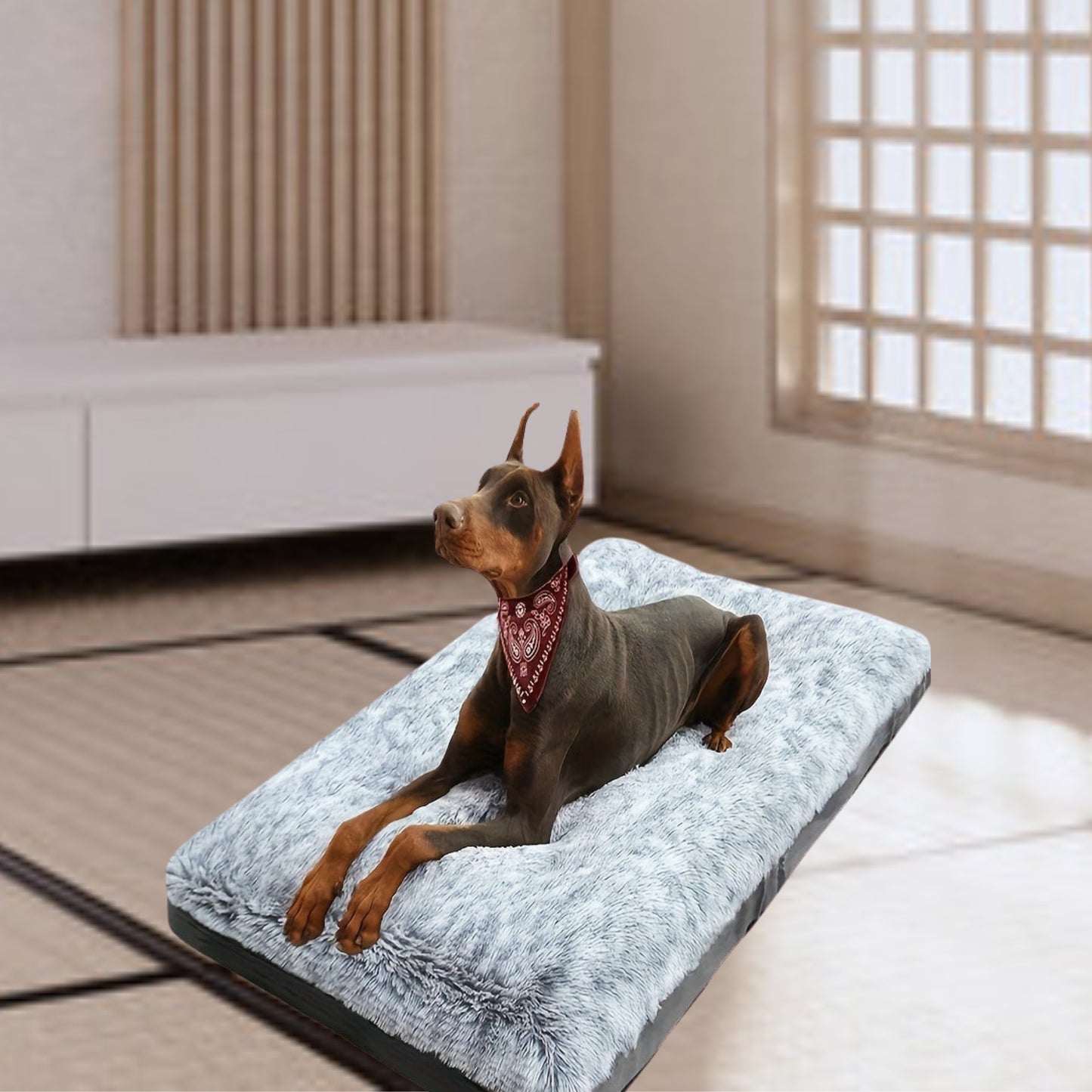 Matelas orthopédique pour Chien en fausse fourrure