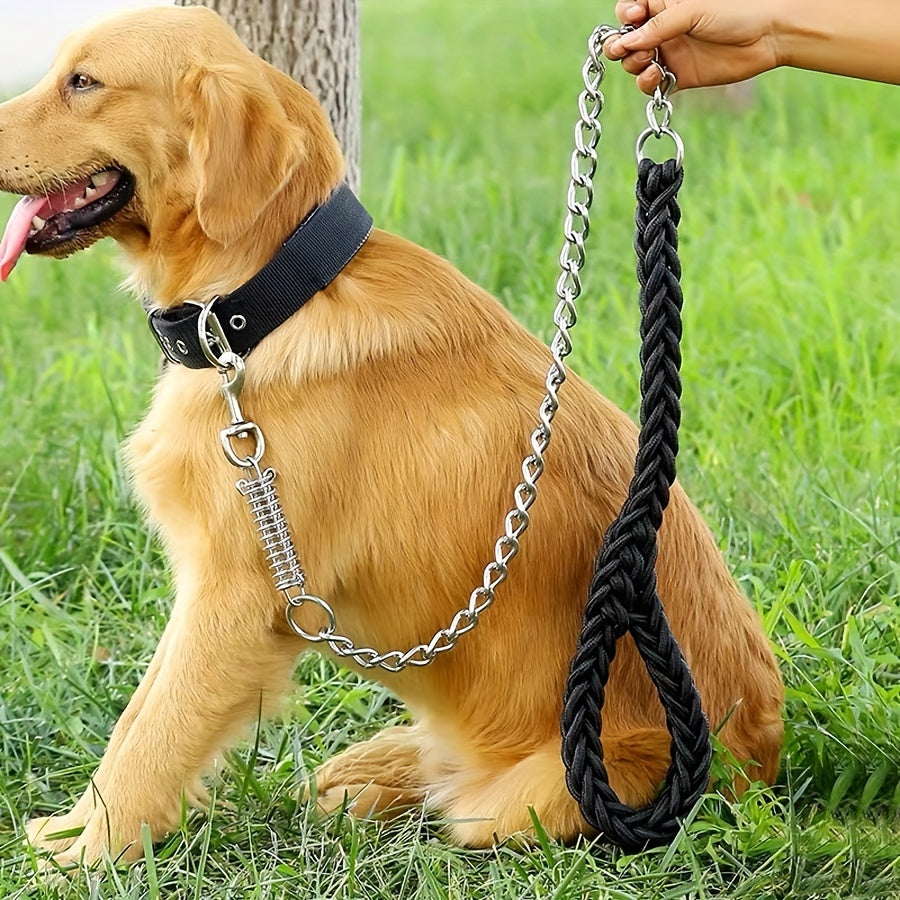 Laisse Chaîne avec poignée Corde Tressée pour Chien