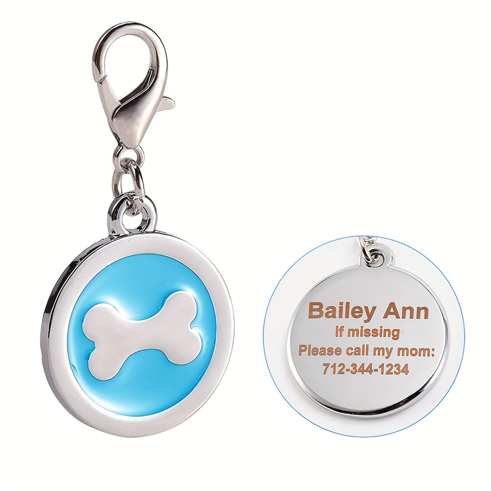 Lot de 2 Médailles rondes pour collier de Chien