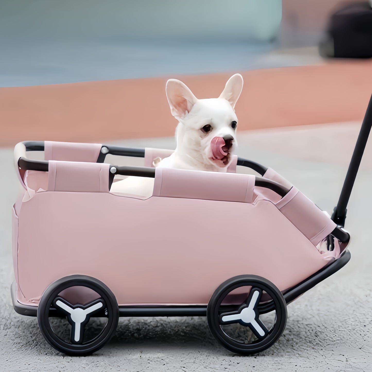Chariot Pliable Rose pour Animaux – Version Compacte