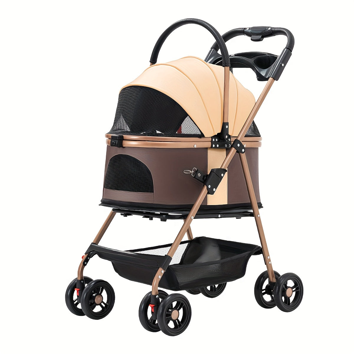 Poussette Multifonction 3-en-1 avec Panier Amovible pour Animaux