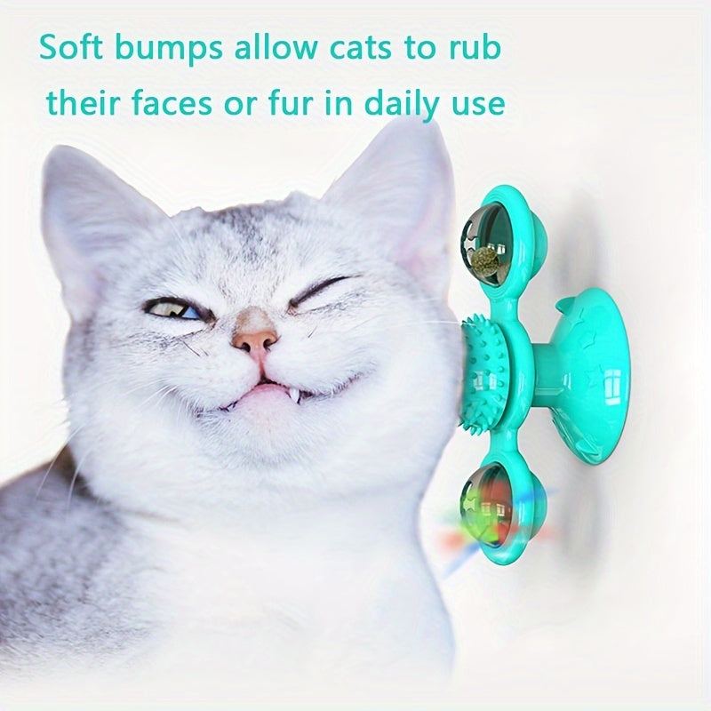 Jouet interactif pour chat en forme de moulin à vent