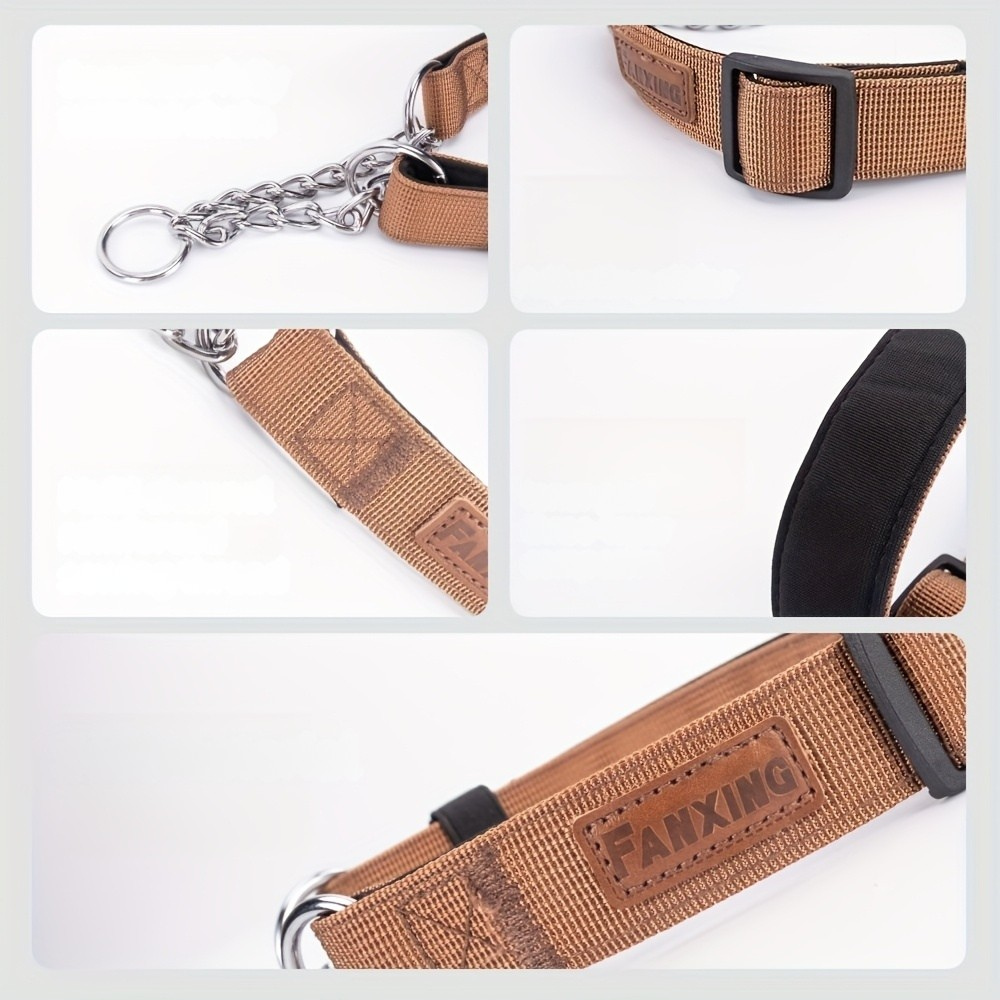Collier étrangleur anti-traction en polyester avec chaîne inox