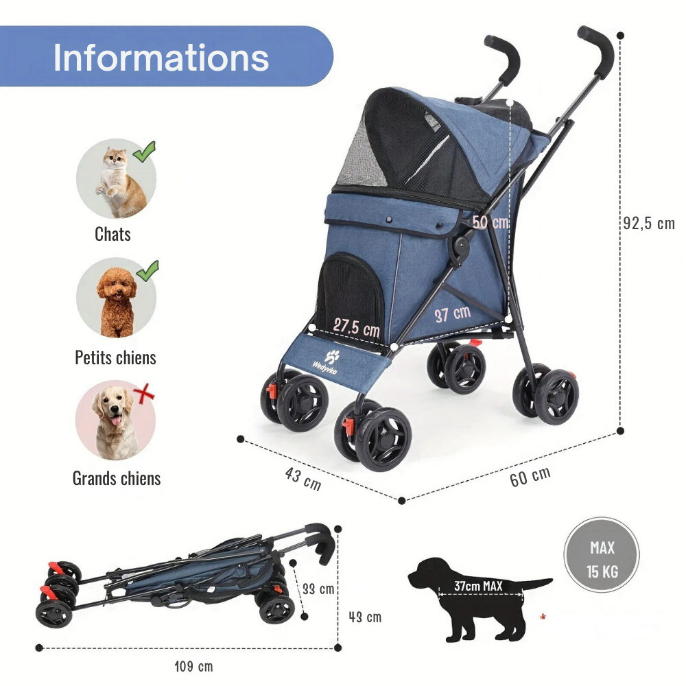 Poussette Animaux Ultra Légère Pliable