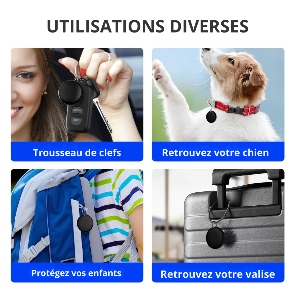 Traceur GPS Collier pour iOS – Étui Silicone Antichoc Inclus