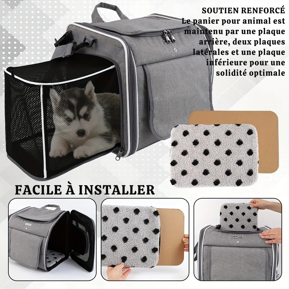 Panier vélo pliable et extensible pour chien et chat