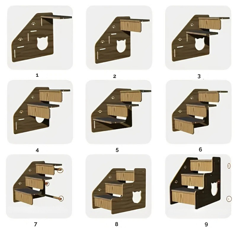 Escalier en Bois Antidérapant pour Chiens