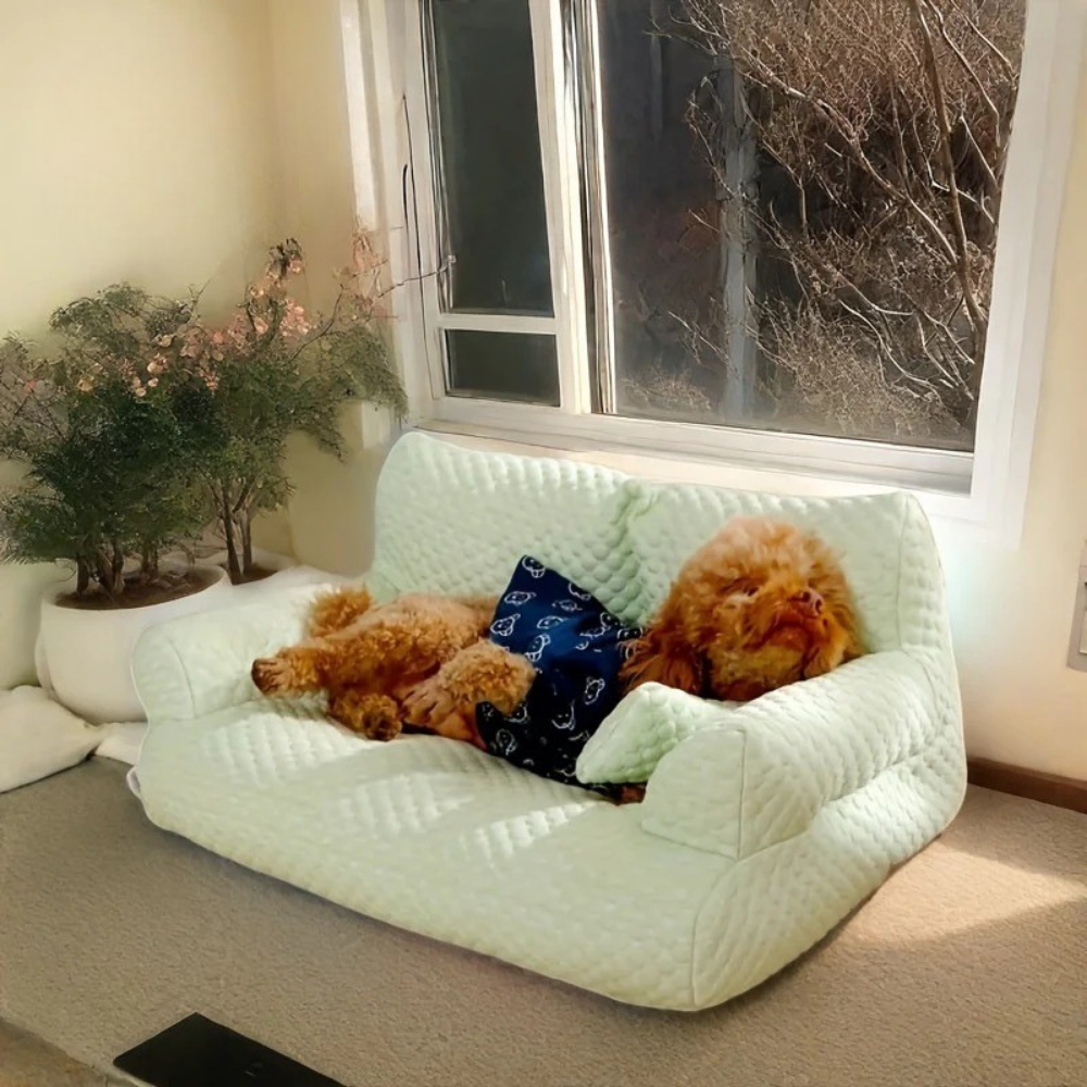 Canapé Vert Rafraîchissant en Tissu pour Chien
