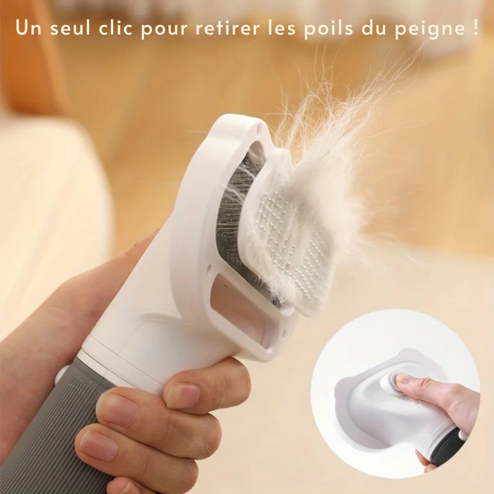Pulseur Brosse 3-en-1 pour Chiens et Chats – 3 Vitesses, 3 Modes