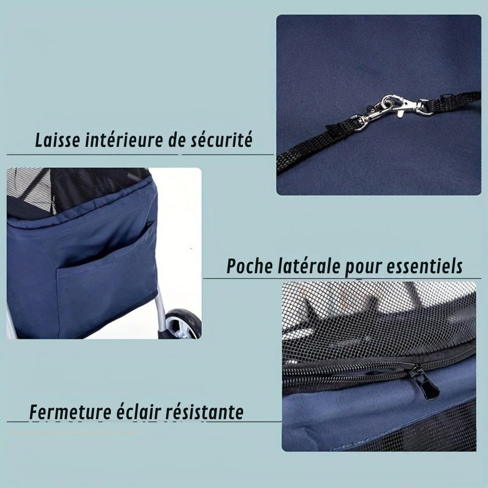 Poussette Pliable pour Chiens et Chats