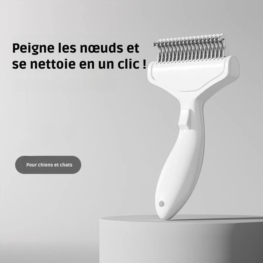 Brosse Démêlante Blanche à Lames Inoxydables