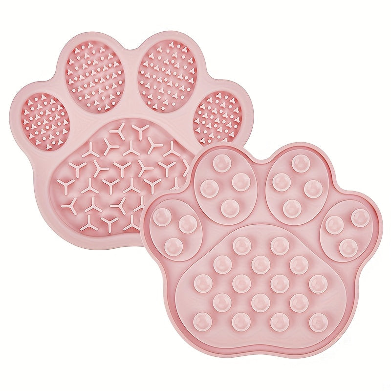 Tapis à Lécher Silicone Forme Patte – Bol Antiglouton avec Ventouses