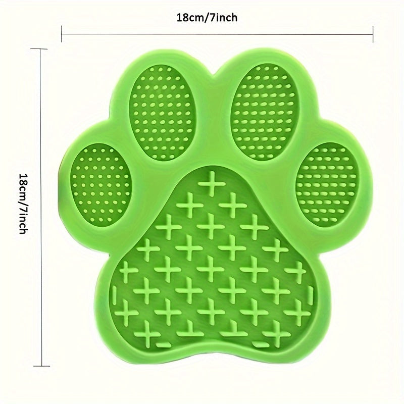Tapis à Lécher en Forme de Patte Silicone Antidérapant pour Chien