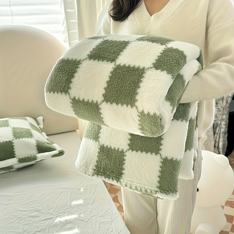 Plaid Flanelle à Carreaux Doux et Épais – Multi-Usages pour Humains et Animaux