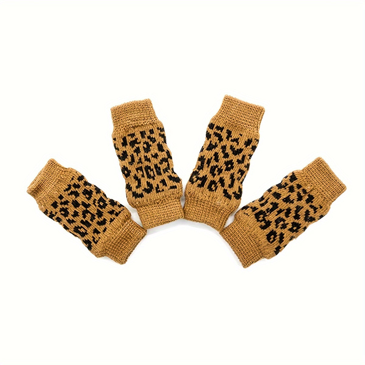 Chaussettes Léopard pour Chat et Petit Chien – Lot de 4 Antisalissures