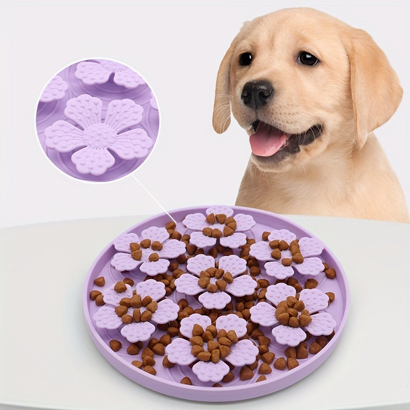Tapis à Lécher Fleurs en Silicone Anti-Glouton avec Ventouses