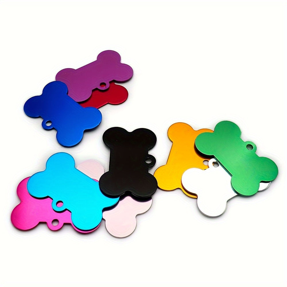 Lot de 10 Médailles os personnalisables en aluminium pour Collier Chien