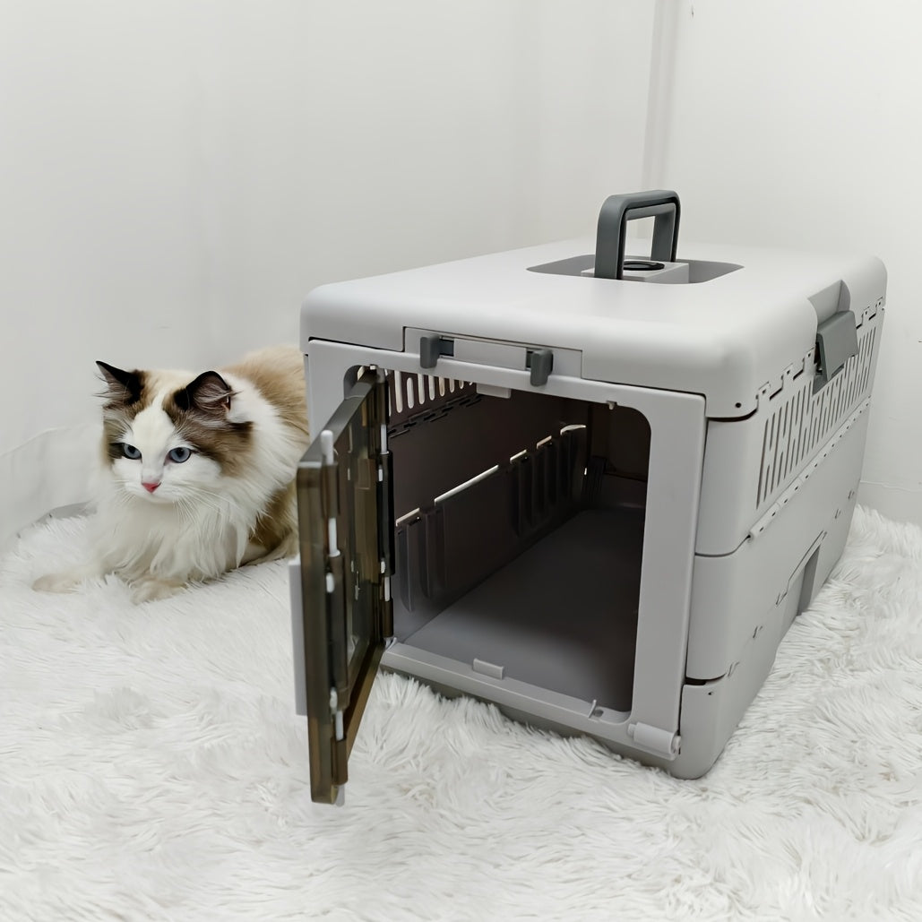 Cage de Transport Pliable pour Chat – Design Rigide & Aéré