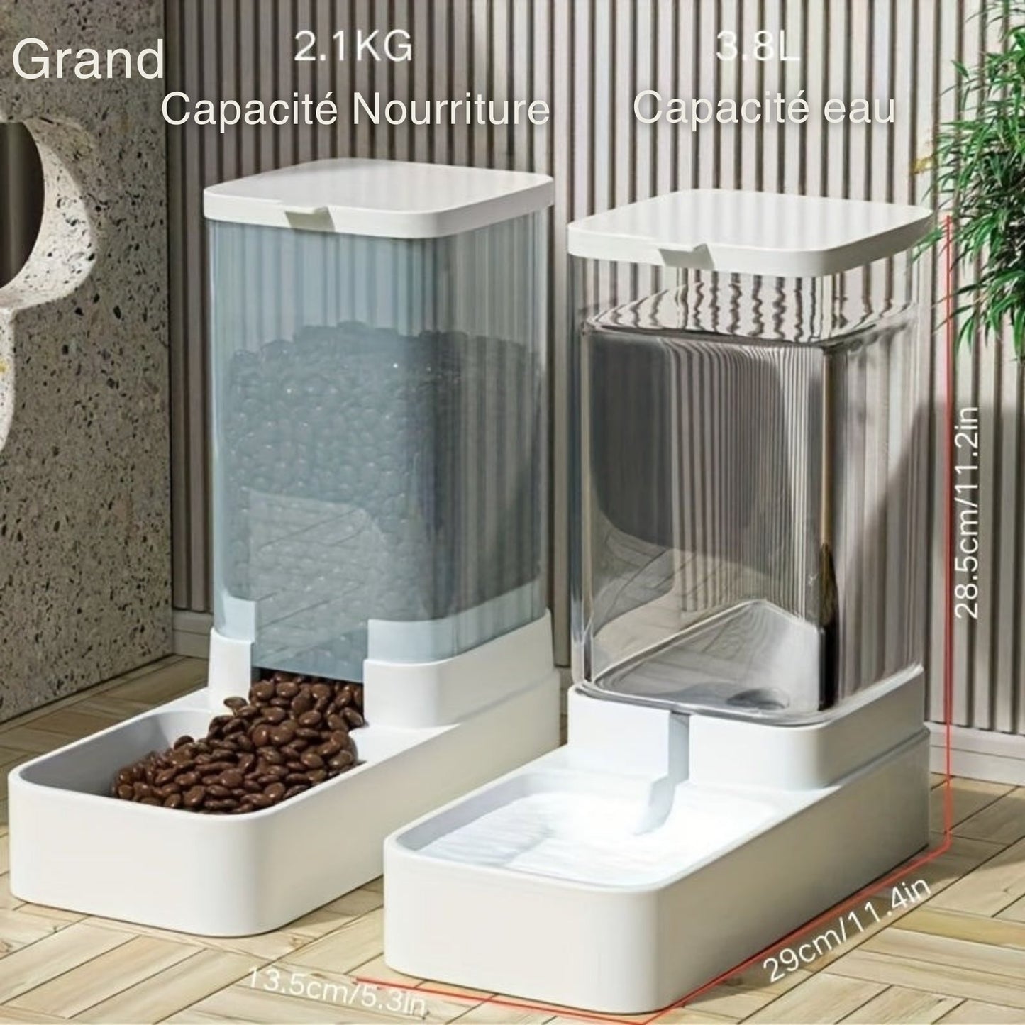 Distributeur automatique eau & croquettes pour Chien ou Chat (2 tailles)