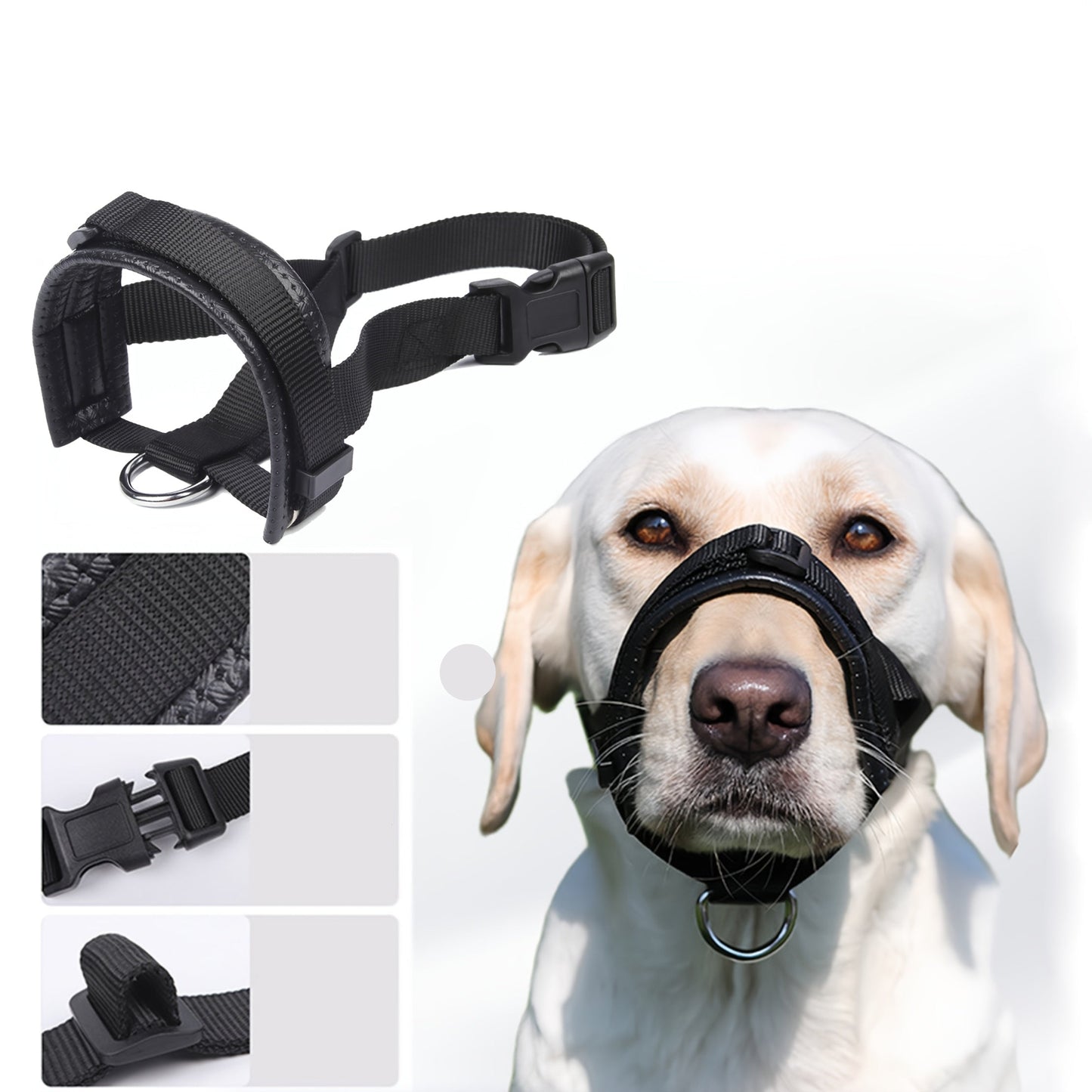 Muselière de dressage en nylon réglable – confort et contrôle sans gêne