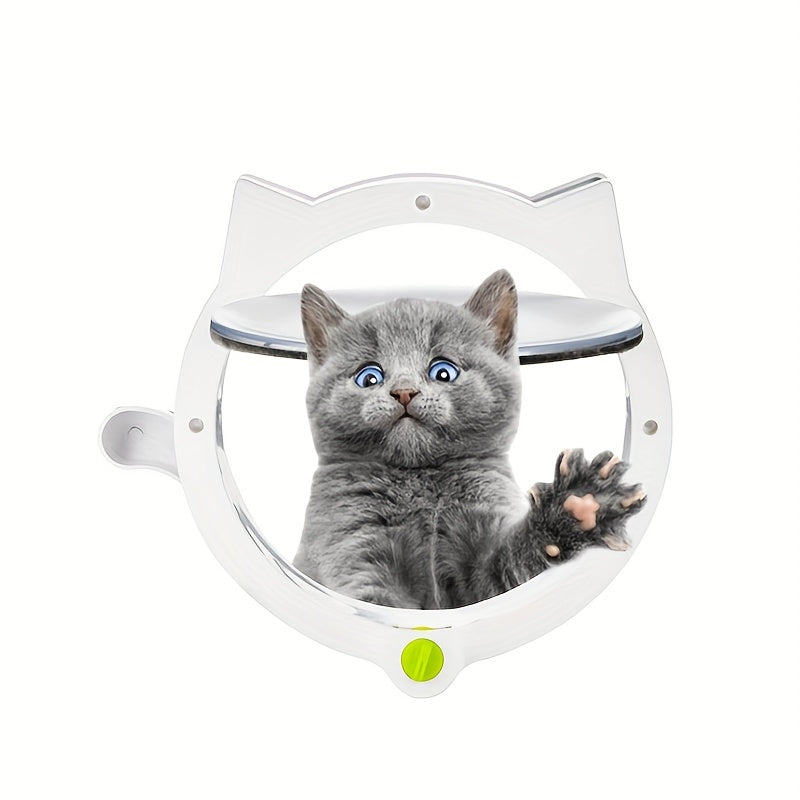 Porte à Battant Rond pour Chat et Petit Chien – Système de Verrouillage 4 Positions