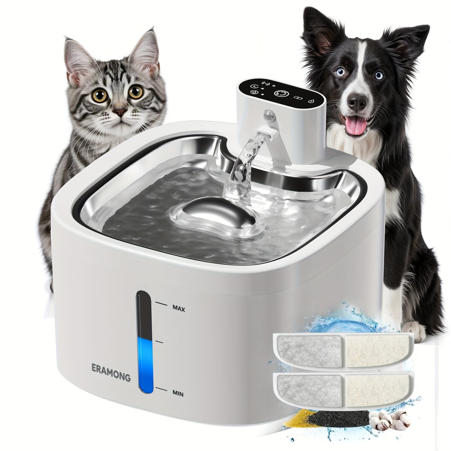 Fontaine à Eau pour Chat avec Détecteur de Mouvement – 3,5L Rechargeable