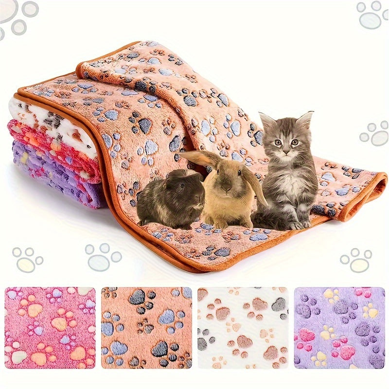 Lot de 8 Couvertures Flanelle Motif Pattes pour Chiens et Chats