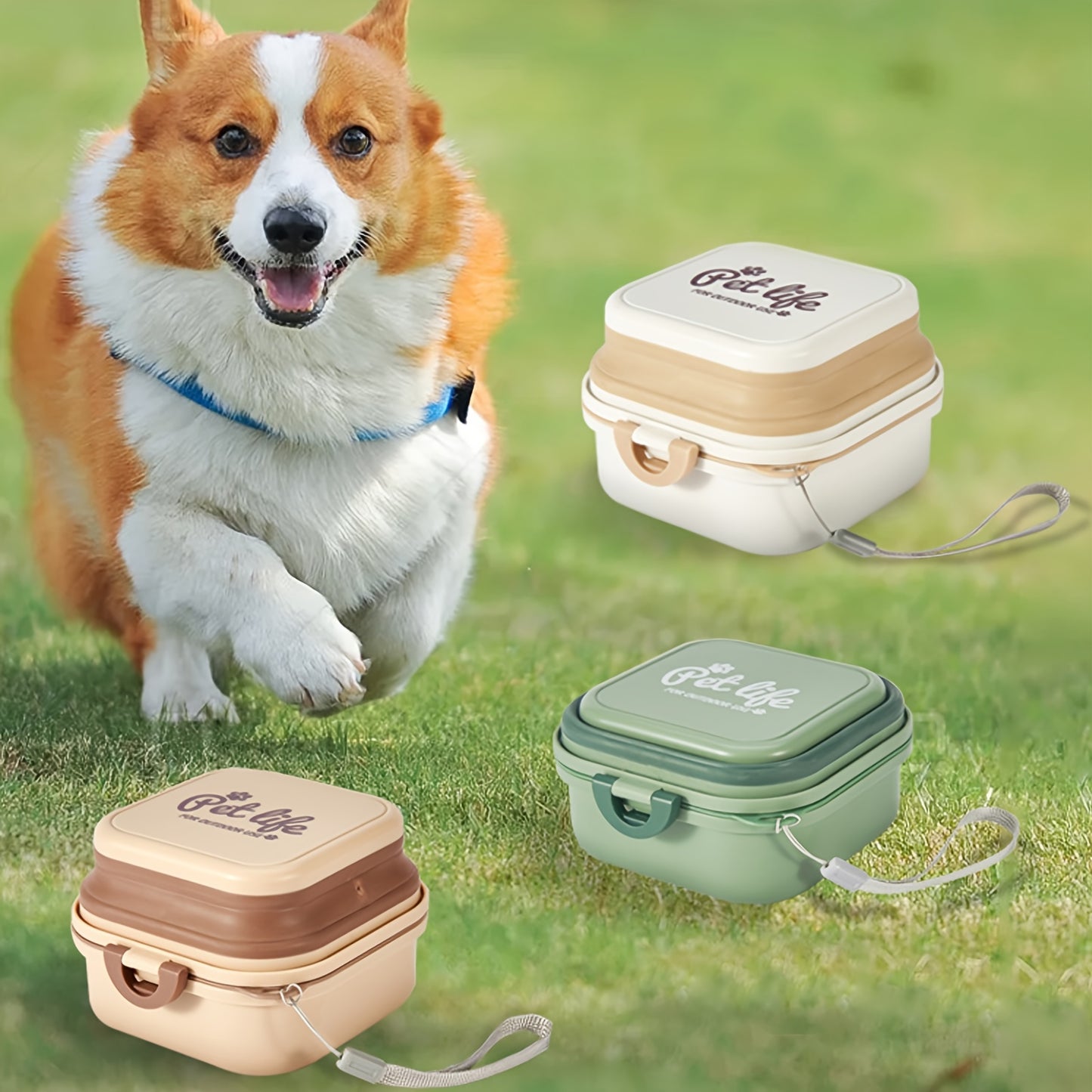 Gamelle de voyage pliable 2-en-1 pour Chien