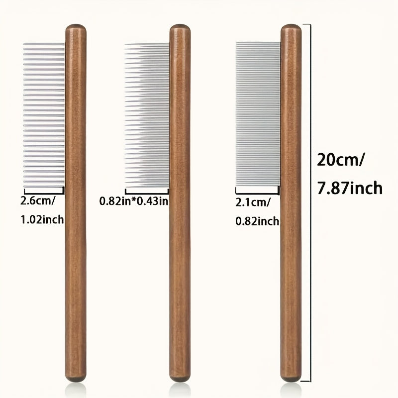 Peigne de Toilettage en Bois pour Chats et Chiens