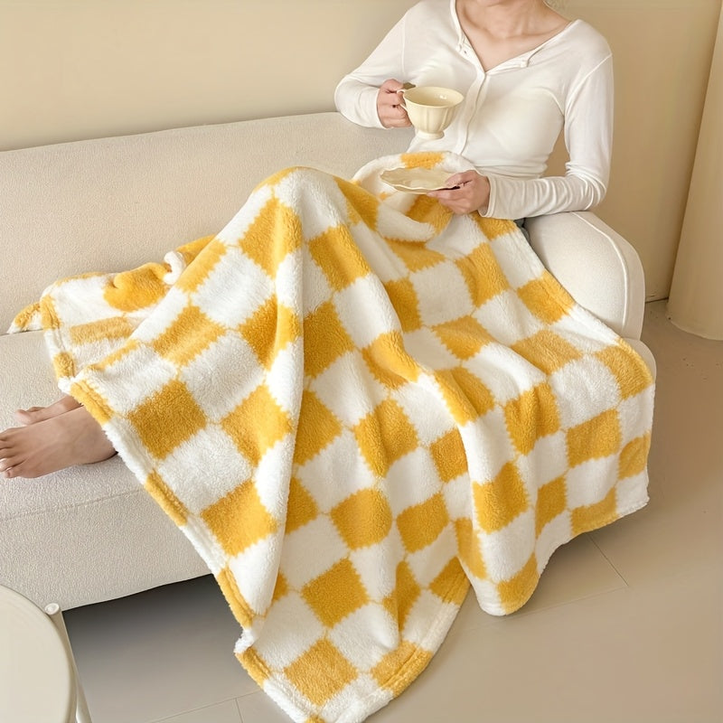 Plaid Flanelle à Carreaux Doux et Épais – Multi-Usages pour Humains et Animaux