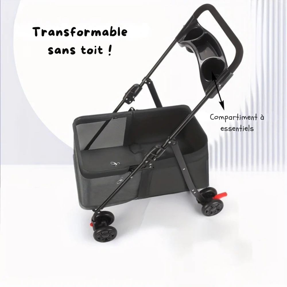 Poussette Convertible Premium pour Chats et Petits Chiens