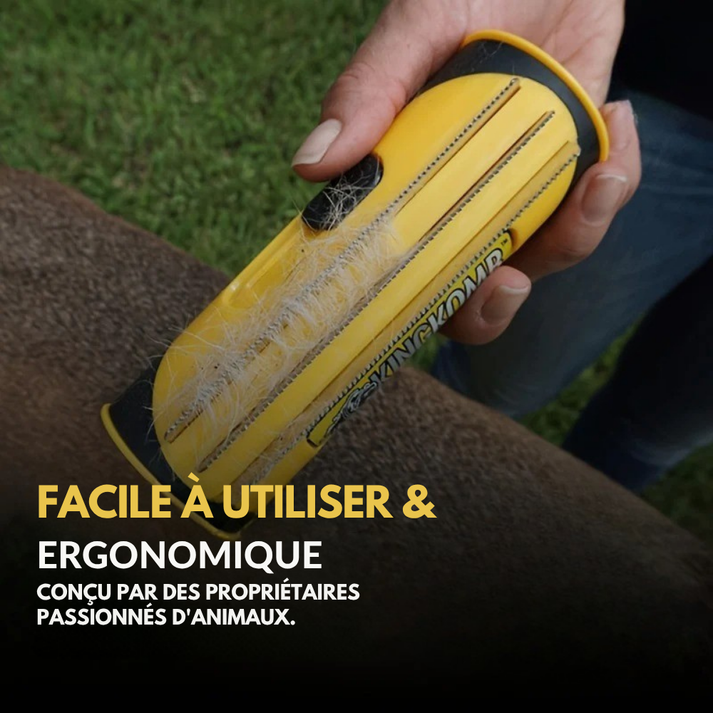 Brosse Double-Face Ergonomique KingKomb pour Animaux