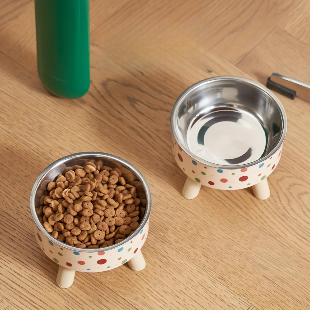 Gamelle surélevée en inox pour chien et chat