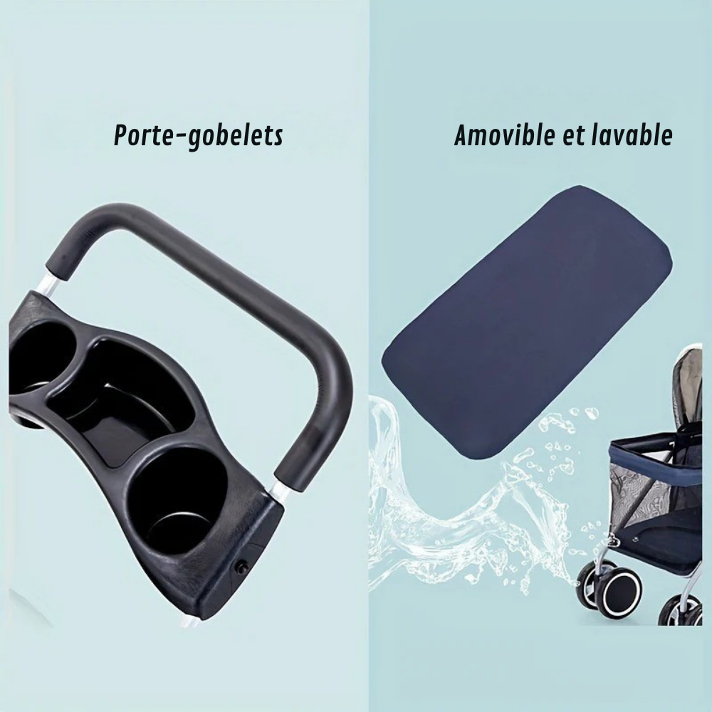 Poussette Pliable pour Chiens et Chats
