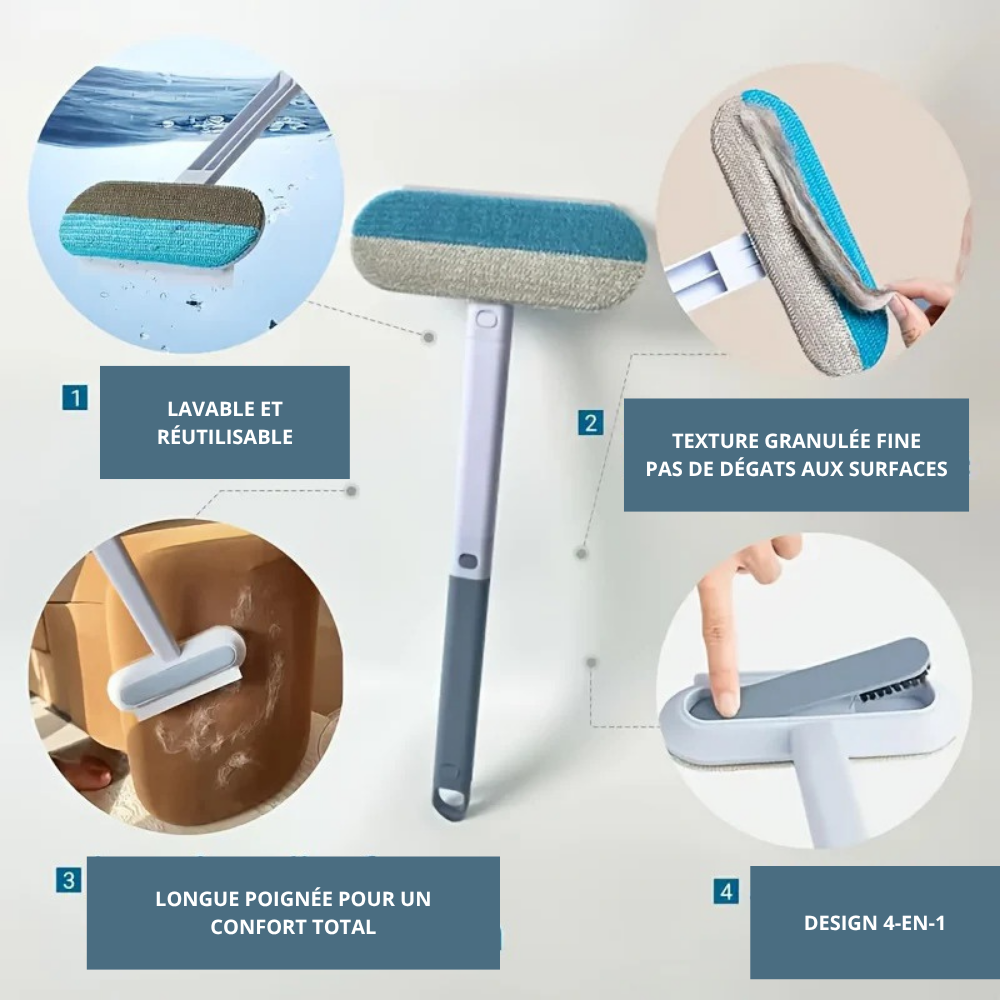 Brosse Anti-Poils Extensible pour Animaux – 2-en-1