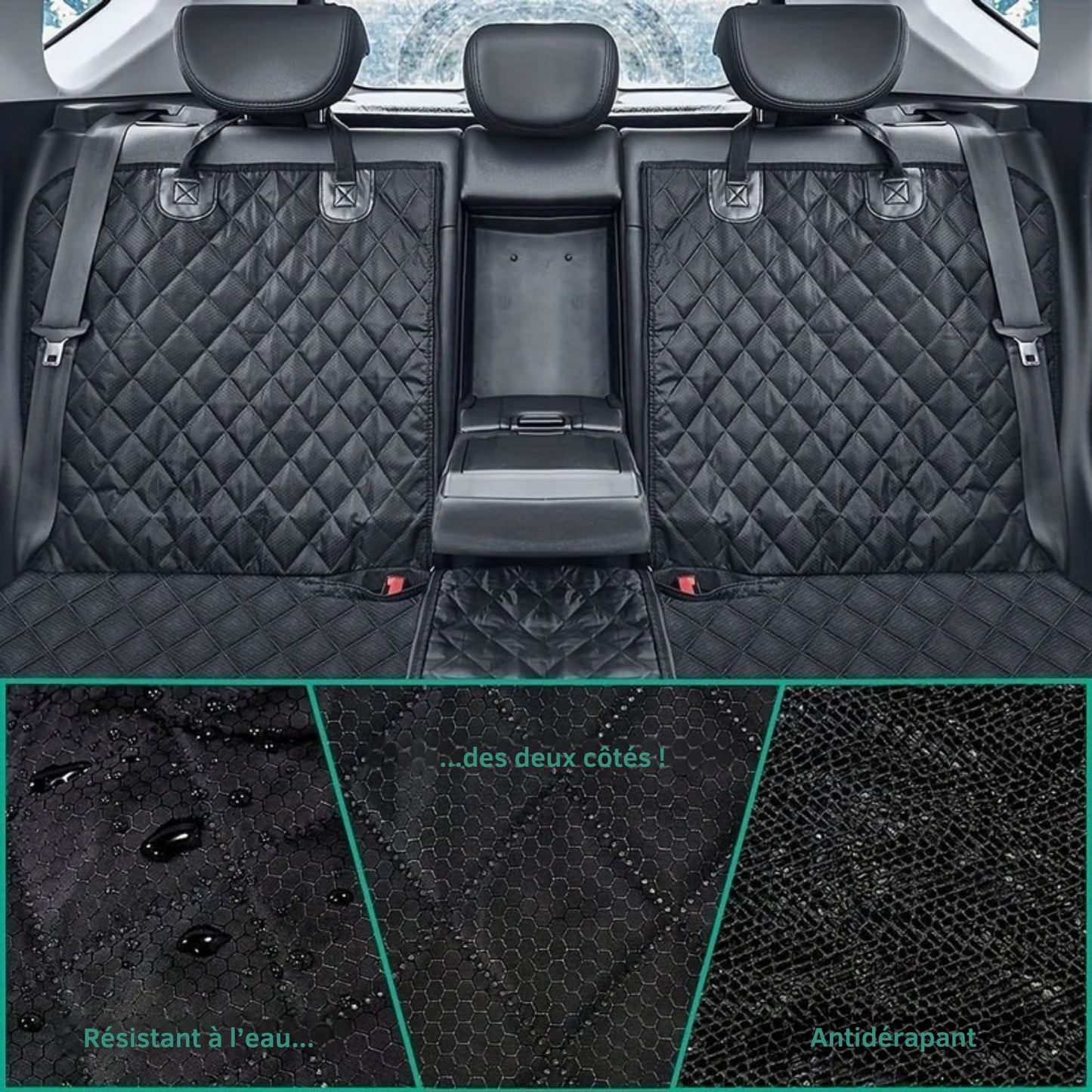 Housse de Siège Voiture Antidérapante et Imperméable pour Chien