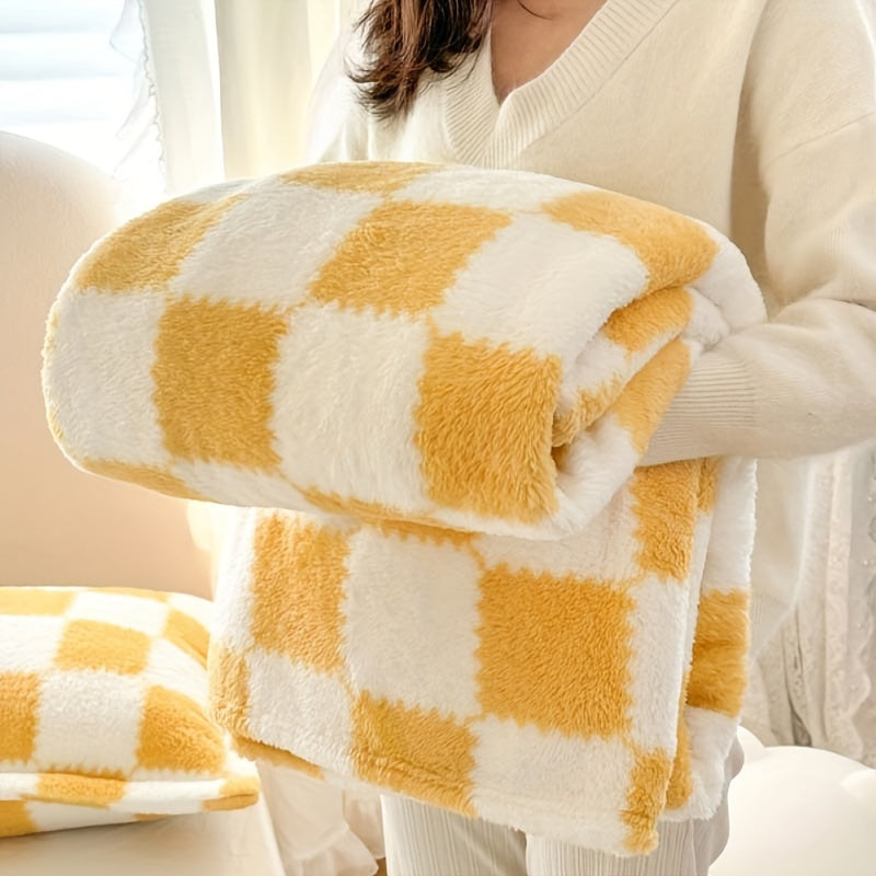 Plaid Flanelle à Carreaux Doux et Épais – Multi-Usages pour Humains et Animaux