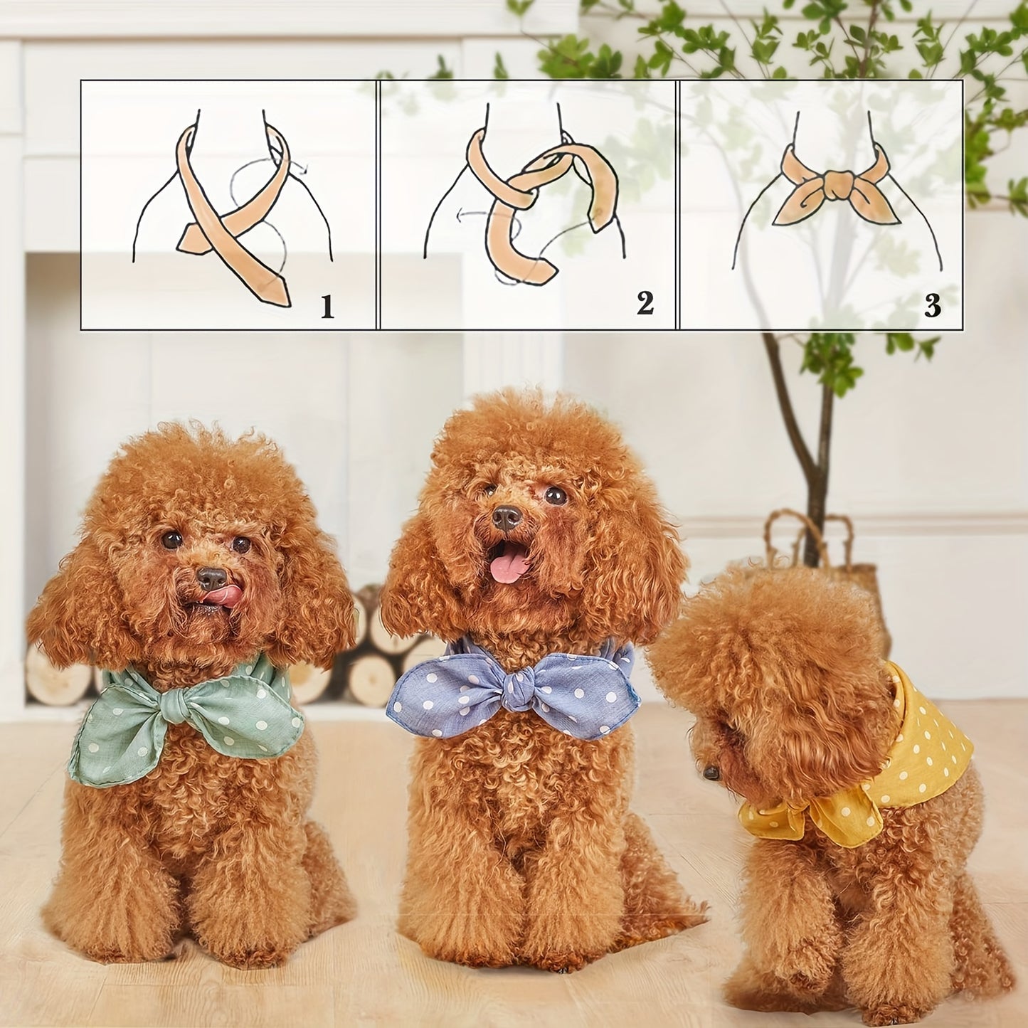 Foulard à Pois en Coton pour Chiens et Chats à Nouer