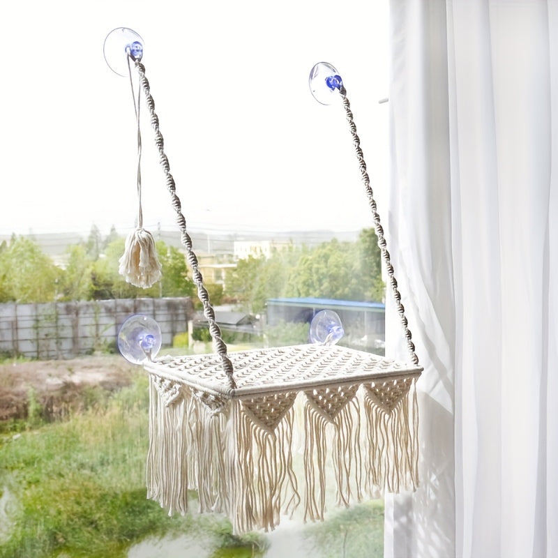 Hamac Macramé Suspendu pour Chats